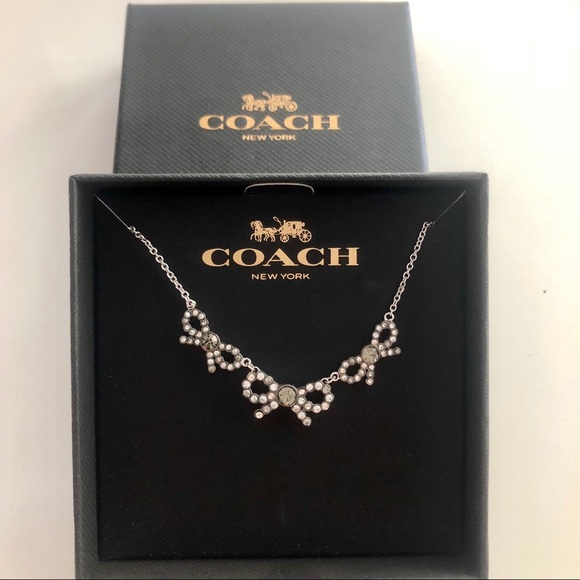 Coach Triple Bow Necklace in Silver - Picture 2 of 5